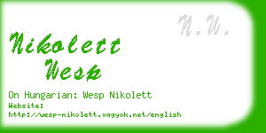 nikolett wesp business card